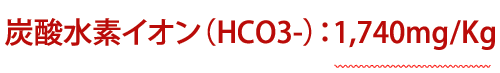 炭酸水素イオン（HCO3-）：1,740mg/Kg
